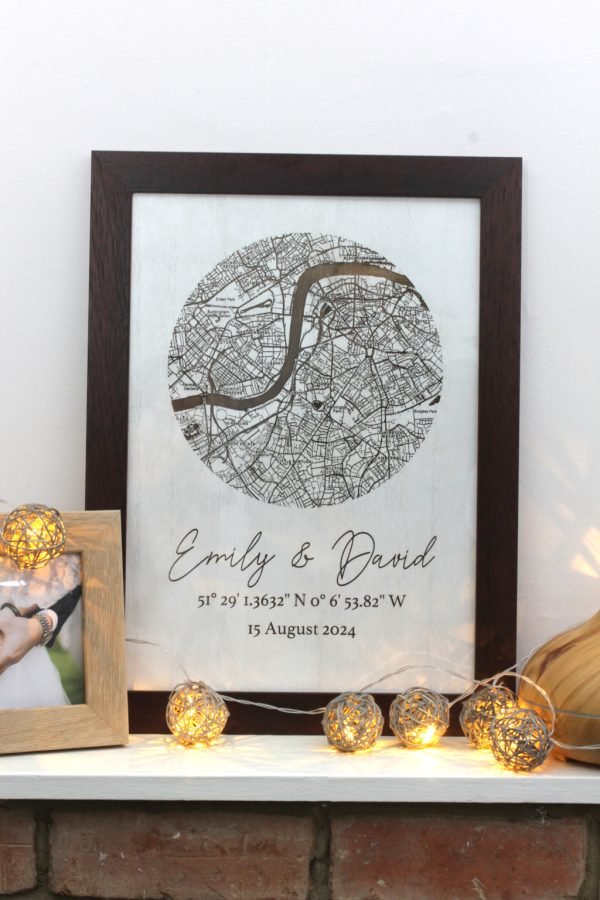 Personalised Wooden Map | Any Location | Detailed Street Map - Image 2