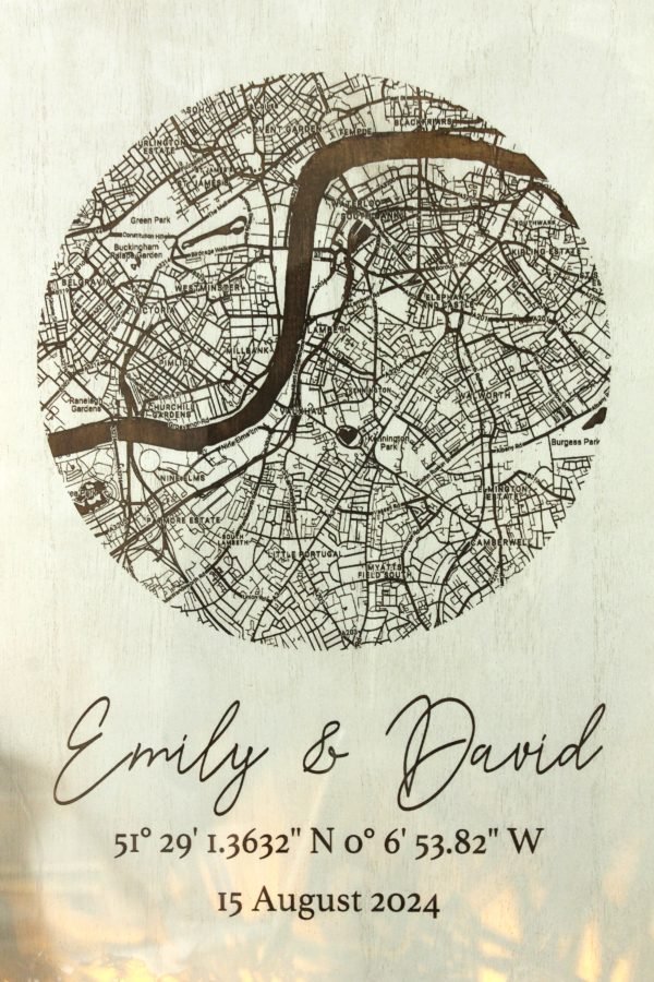 Personalised Any location engraved map